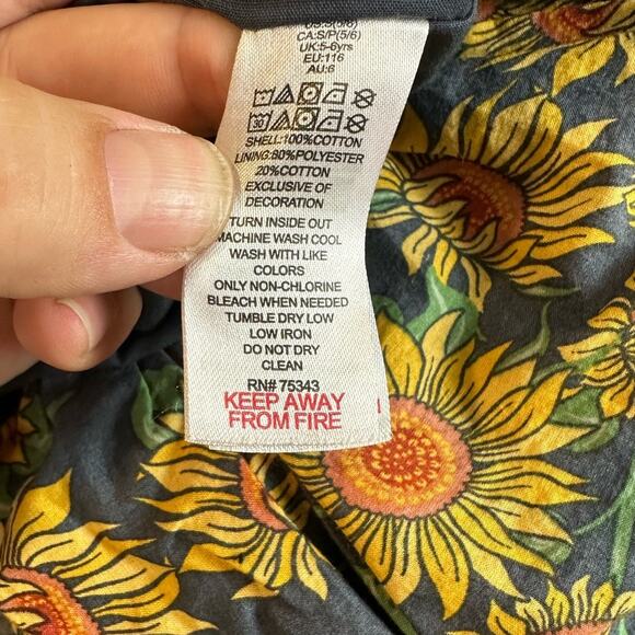 Sunflower Floral Cotton Skirt Girls S Small 5 6 Isaac Mizrahi - Picture 4 of 5